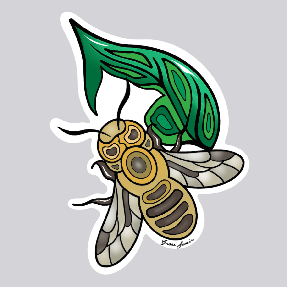 "Bee" 4" Sticker