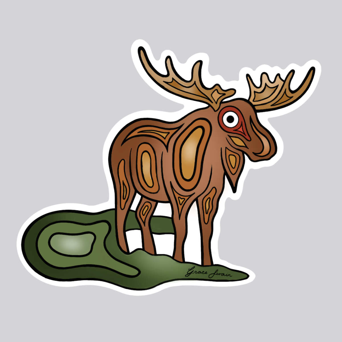 "Moose" 4" Sticker
