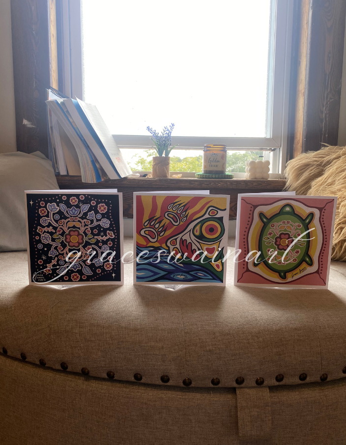 Variety Pack of Six 5.75” x 5.75” Greeting Cards