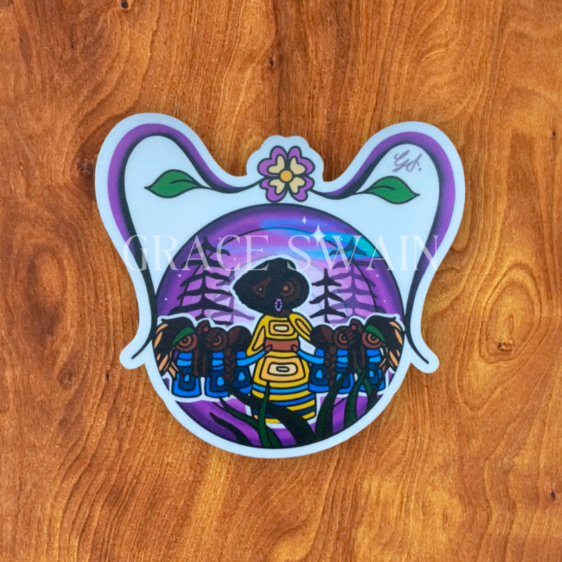 "Aunties Love Heals All" 4" Sticker