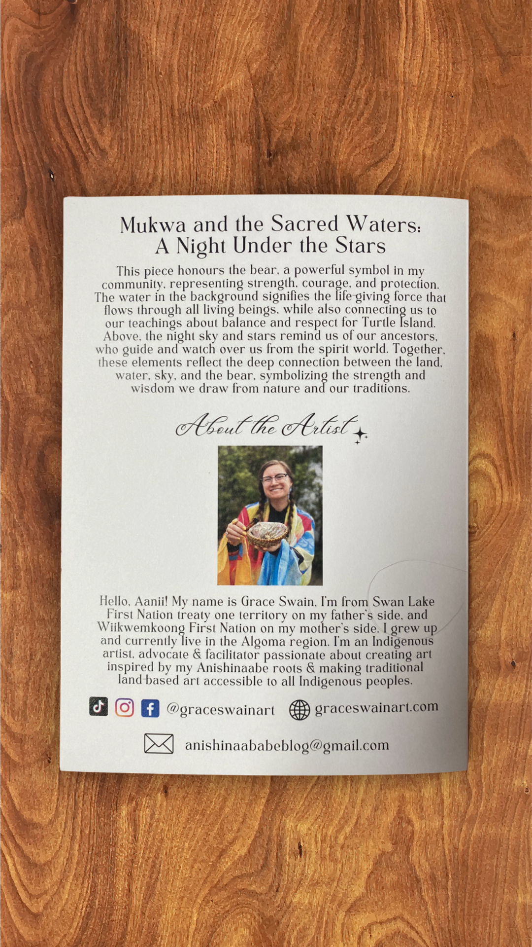 "Mukwa and the Sacred Waters: A Night Under the Stars" 5" x 7" Greeting Card