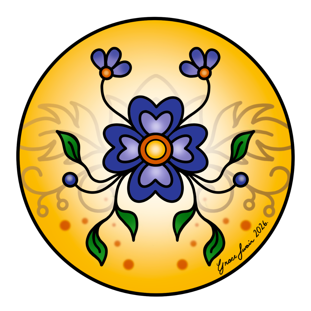 "Woodland Flower" 4" Sticker