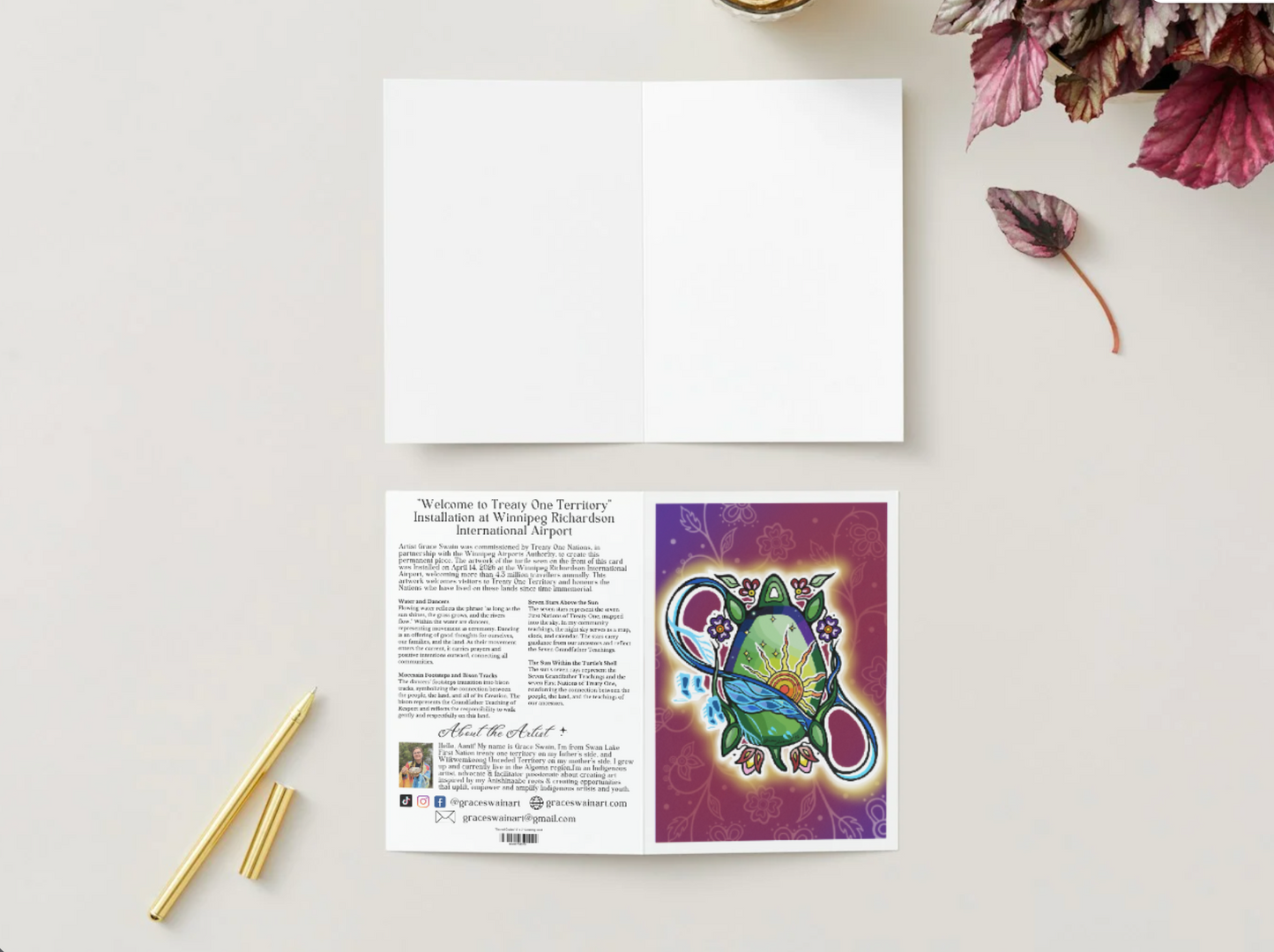 "Turtle Design", 5" x 7" Greeting Card