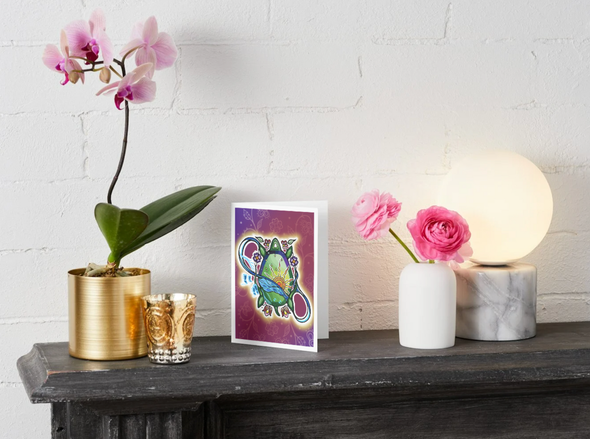"Turtle Design", 5" x 7" Greeting Card